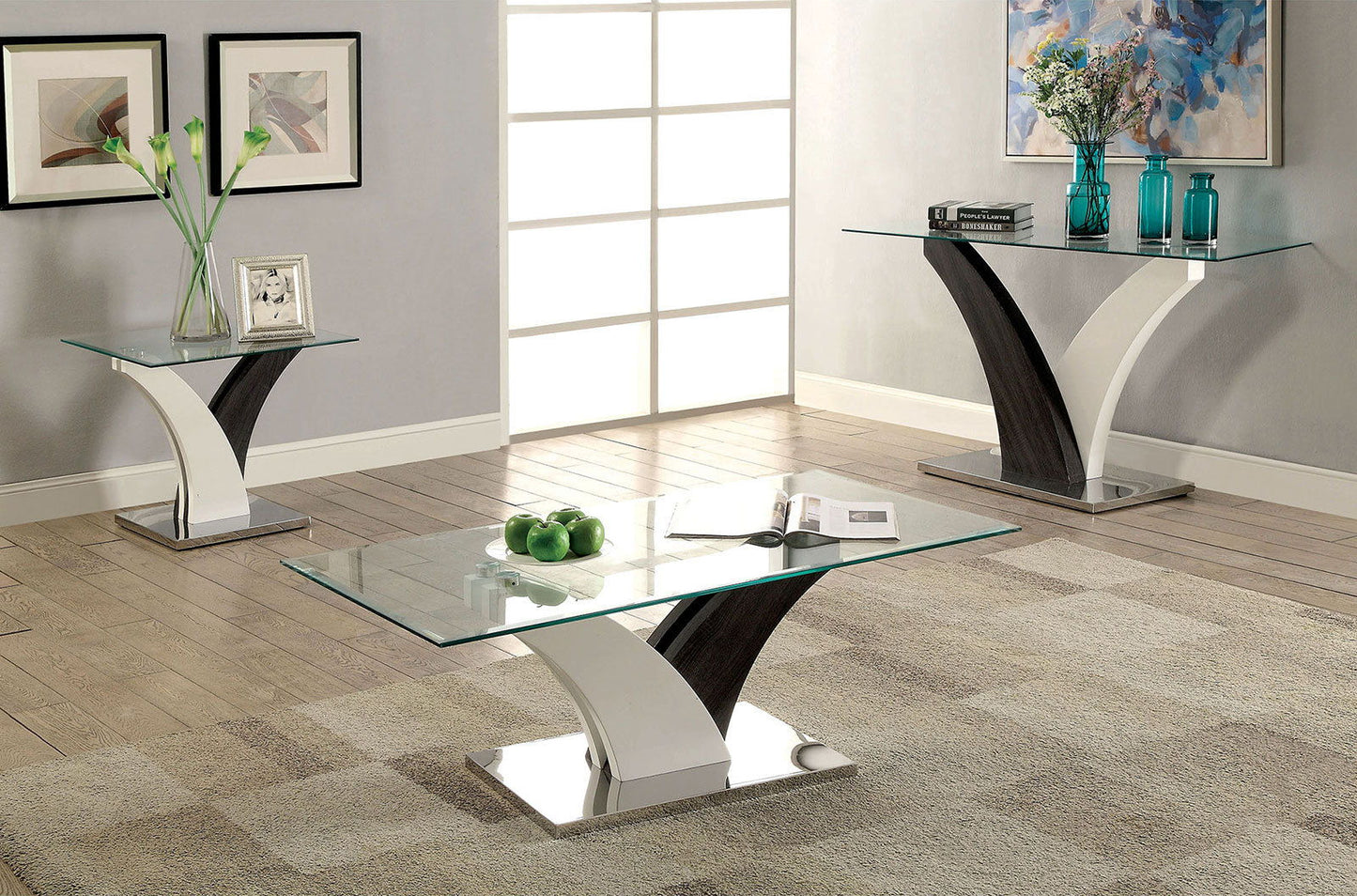 Sloane - Coffee Table - White / Dark Gray