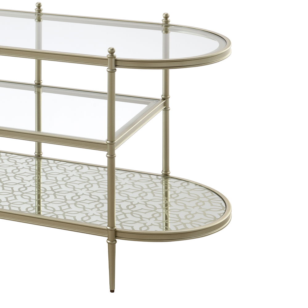 Zaba - TV Stand - Glass Top & Silver