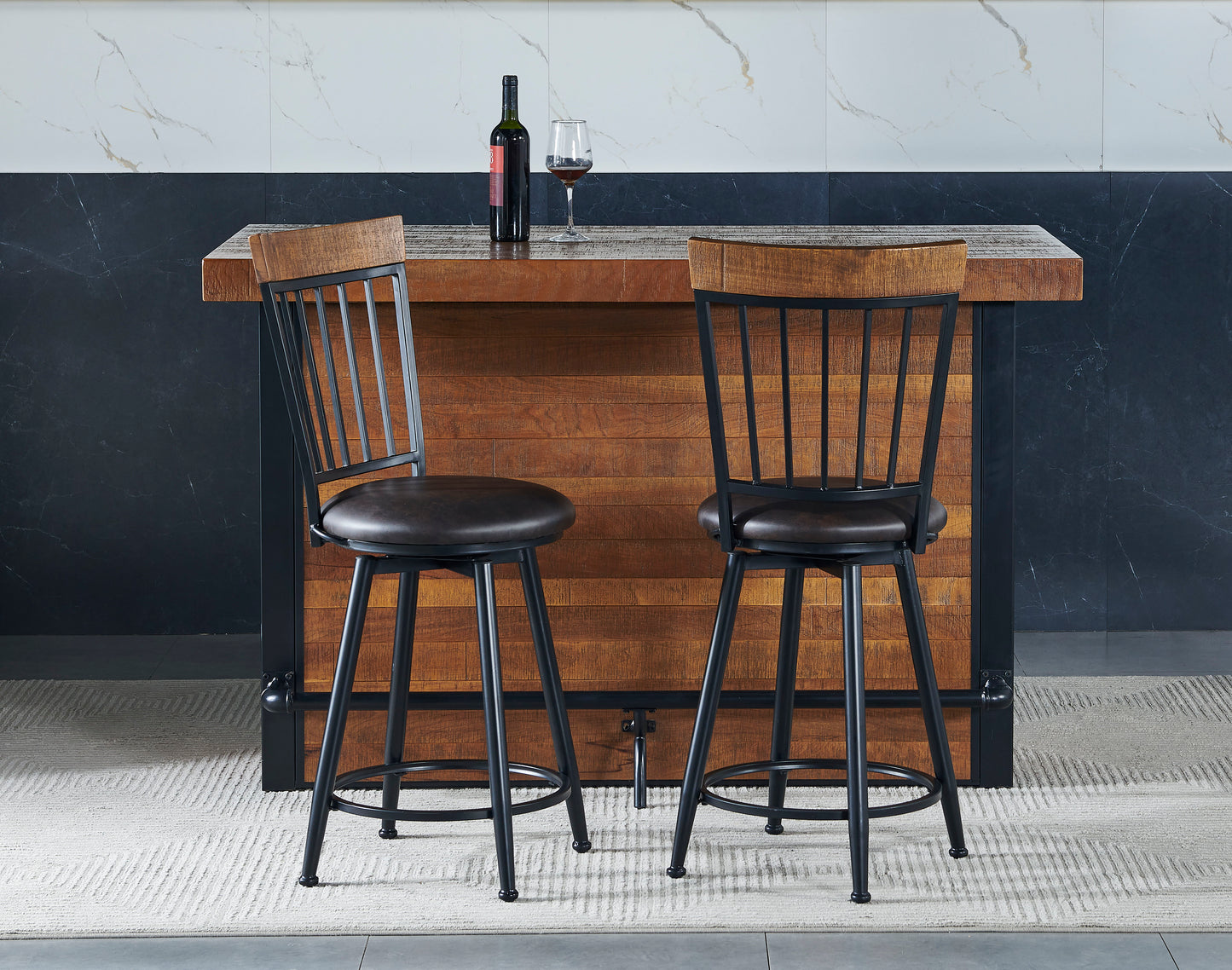 Tyler - Swivel Counter Chair (Set of 2) - Dark Gray