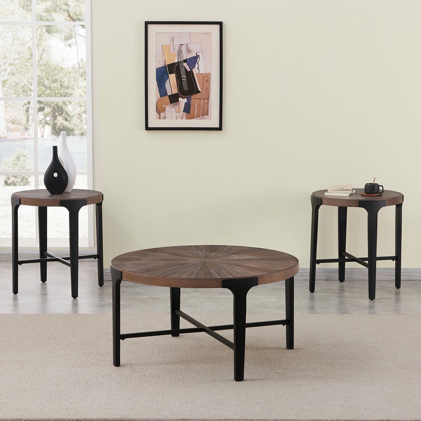 Chevron - Round Cocktail Table - Brown
