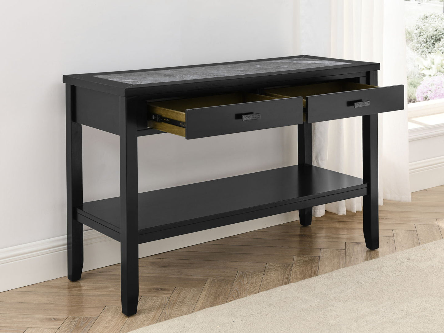 Garvine - Sintered Stone Sofa Table - Black