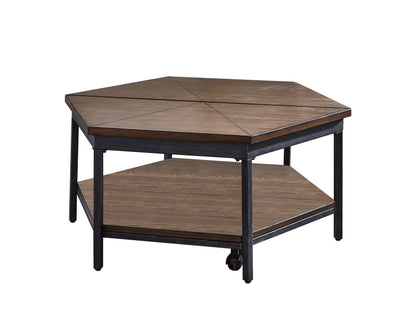 Ultimo - 3 Piece Table Set (Hexagon Lifttop & End Tables) - Brown