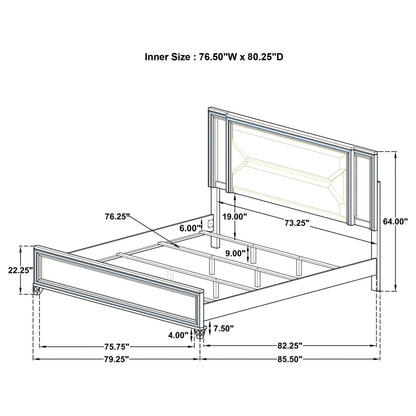 Marmore - Panel Bed LED Headboard