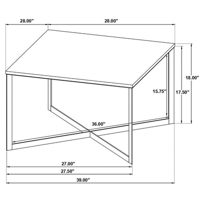 Tobin - Square Marble Top Coffee Table - White And Black
