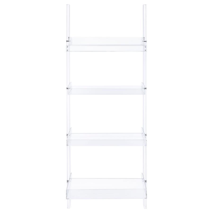Amaturo - 4-Shelf Acrylic Ladder Bookshelf - Clear