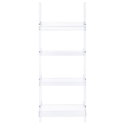 Amaturo - 4-Shelf Acrylic Ladder Bookshelf - Clear