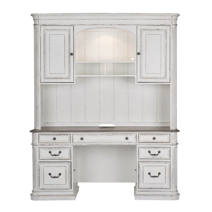 Magnolia Manor - 5 Piece Home Office Set (Complete Desk) - White