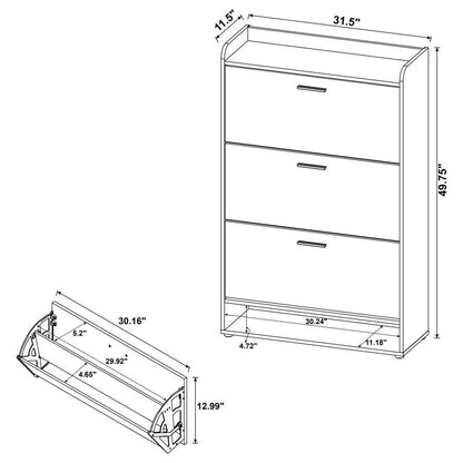 Denia - 3-Tier Engineered Wood Shoe Cabinet