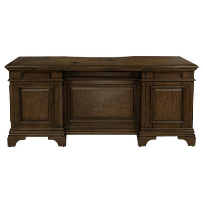 Hartshill - 7-Drawer Executive Desk - Burnished Oak