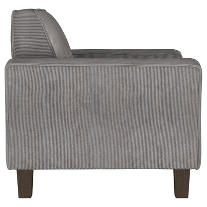 Deerhurst - Upholstered Track Arm Tufted Accent Chair - Charcoal