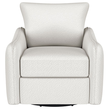 Madia - Upholstered Sloped Arm Swivel Glider Chair - Vanilla