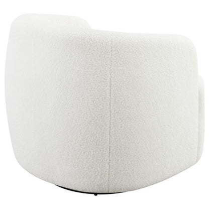 Hudson - Faux Sheepskin Upholstered Swivel Chair - Natural