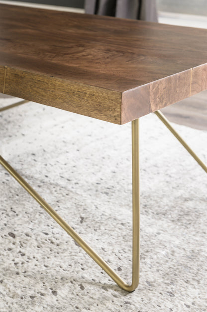 Walter - Brass Inlay Cocktail Table - Brown