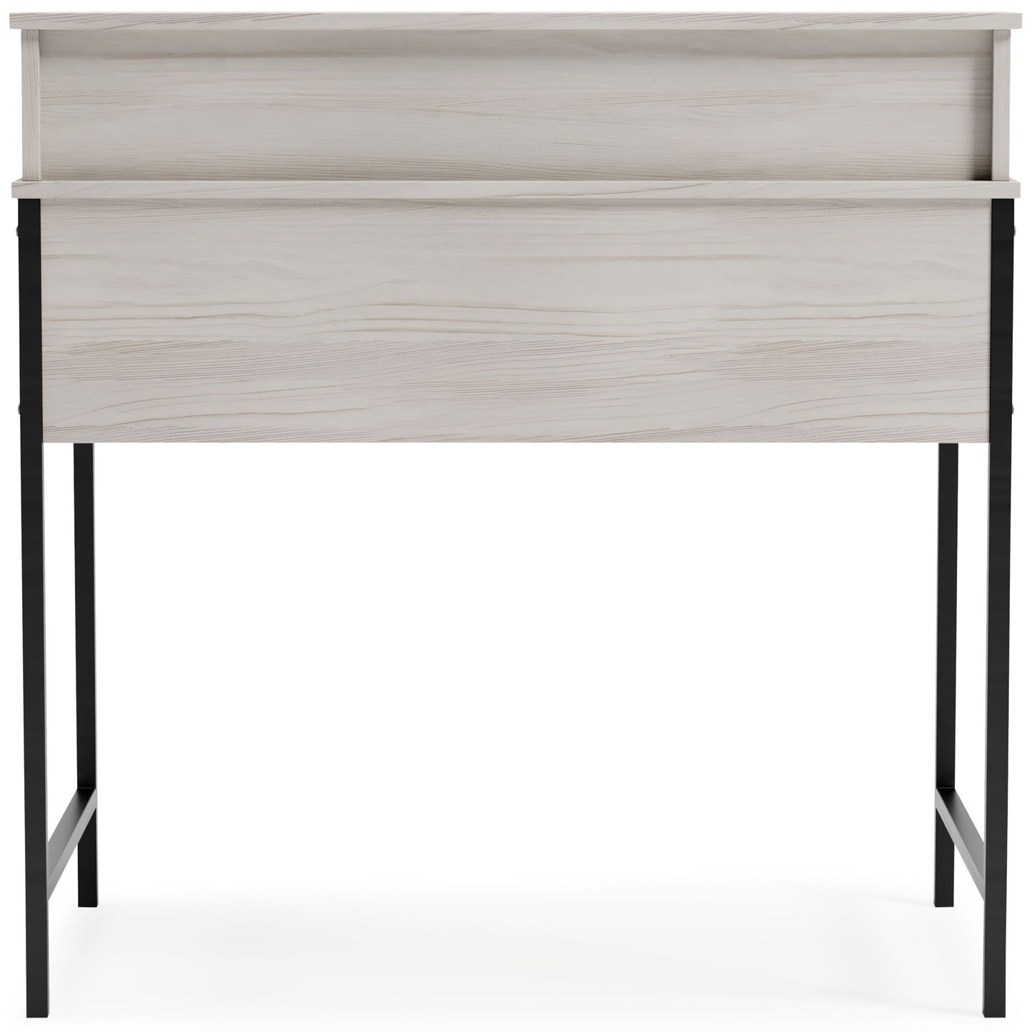 Bayflynn - White / Black - Home Office Desk With Hutch