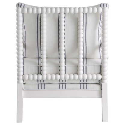 Blanchett - Upholstered Bobbin Accent Chair - White And Navy