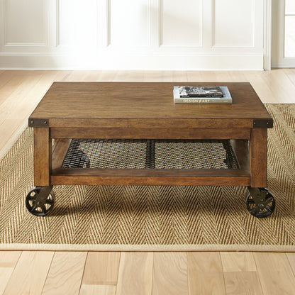 Hailee - Cocktail Table With Caster - Brown