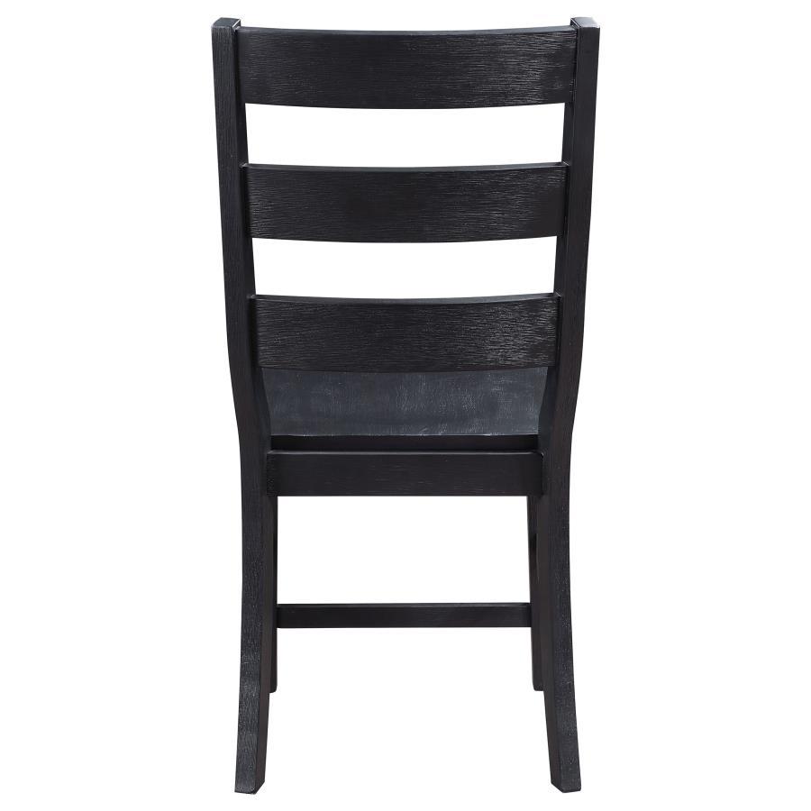 Newport - Ladder Back Wood Dining Side Chair (Set of 2) - Black
