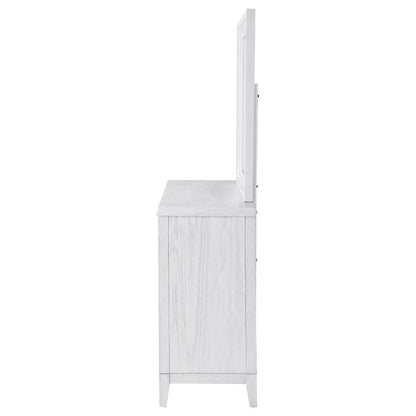 Marielle - 6-Drawer Dresser With Mirror - Distressed White