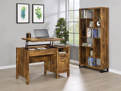 Delwin - 6-Shelf Bookshelf - Rustic Nutmeg