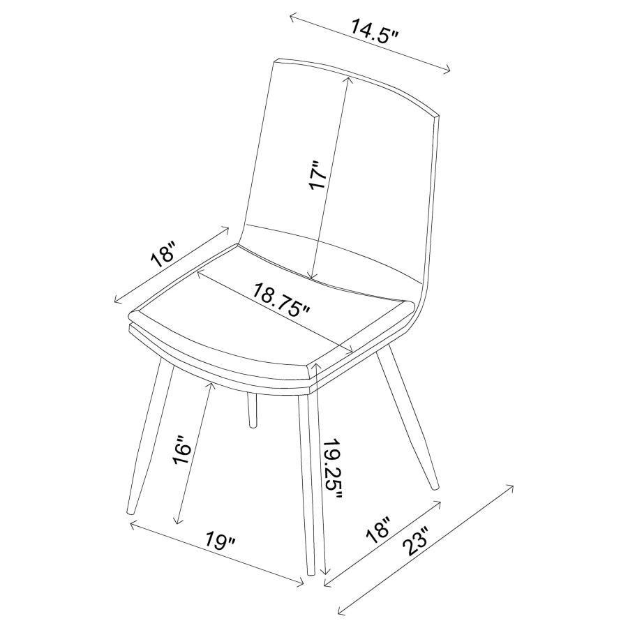 Ortega - Upholstered Dining Side Chair (Set of 2) - Coffee