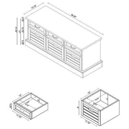 Alma - 3-Drawer Storage Bench