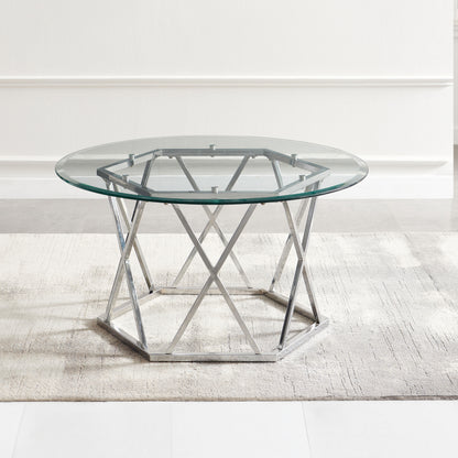 Escondido - 3 Piece Glass Top Table Set - Silver