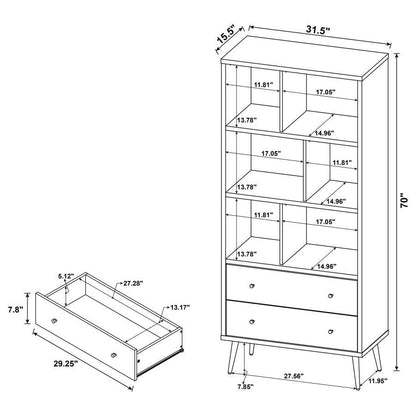 Maeve - 3-Shelf Bookcase With Drawers - Distressed Pine