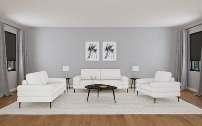 Jessel - Chenille Upholstered Track Arm Sofa - Ivory