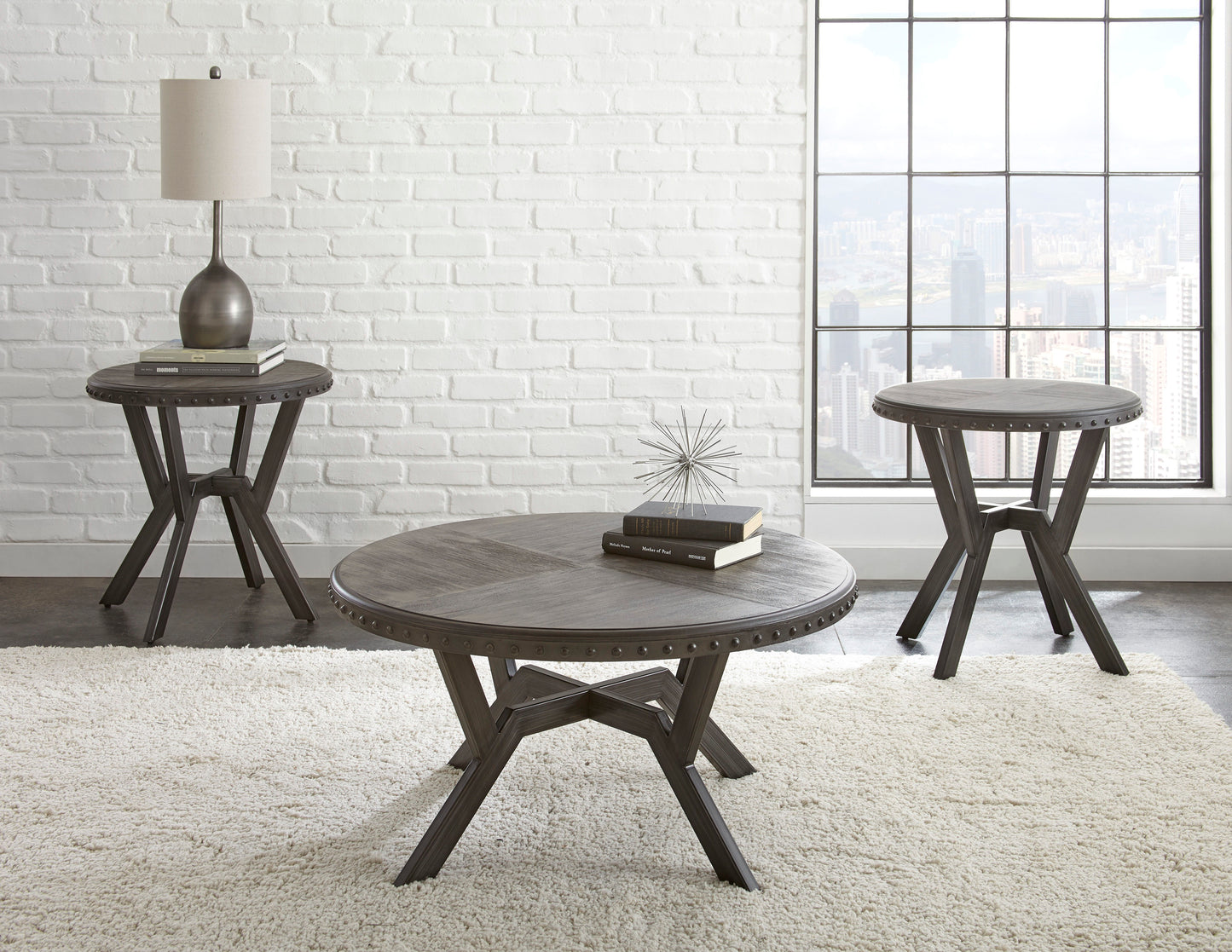 Alamo - Round Cocktail Table - Gray