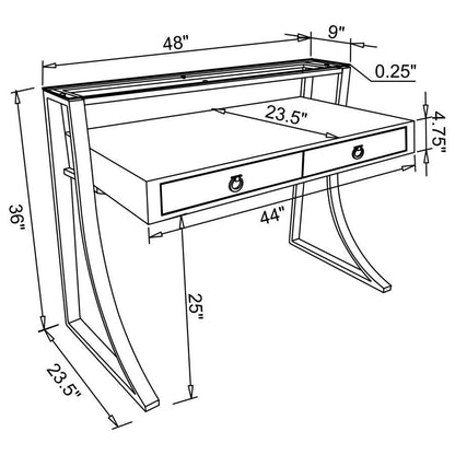 Gemma - 2-Drawer Writing Desk - White High Gloss