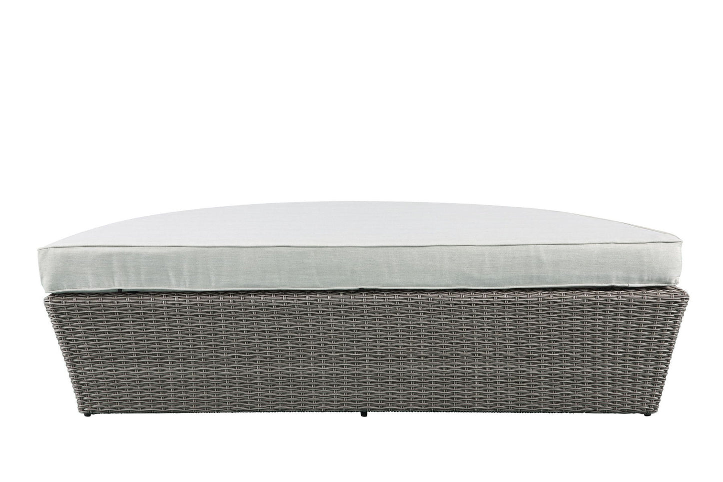 Glynn - Patio Sofa & Ottoman - Beige Fabric & Gray Wicker