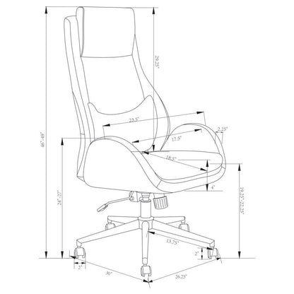 Cruz - Upholstered Adjustable Home Office Desk Chair - Gray