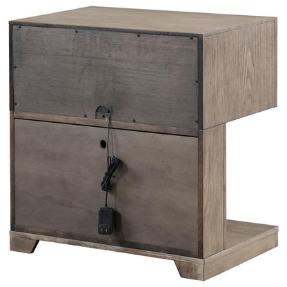 Kenora - 1-Drawer Nightstand Bedside Table - Barley Brown