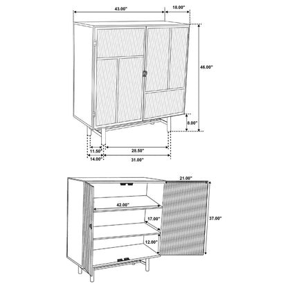 Dalia - 2 Door Accent Storage Cabinet With Shelving - Black