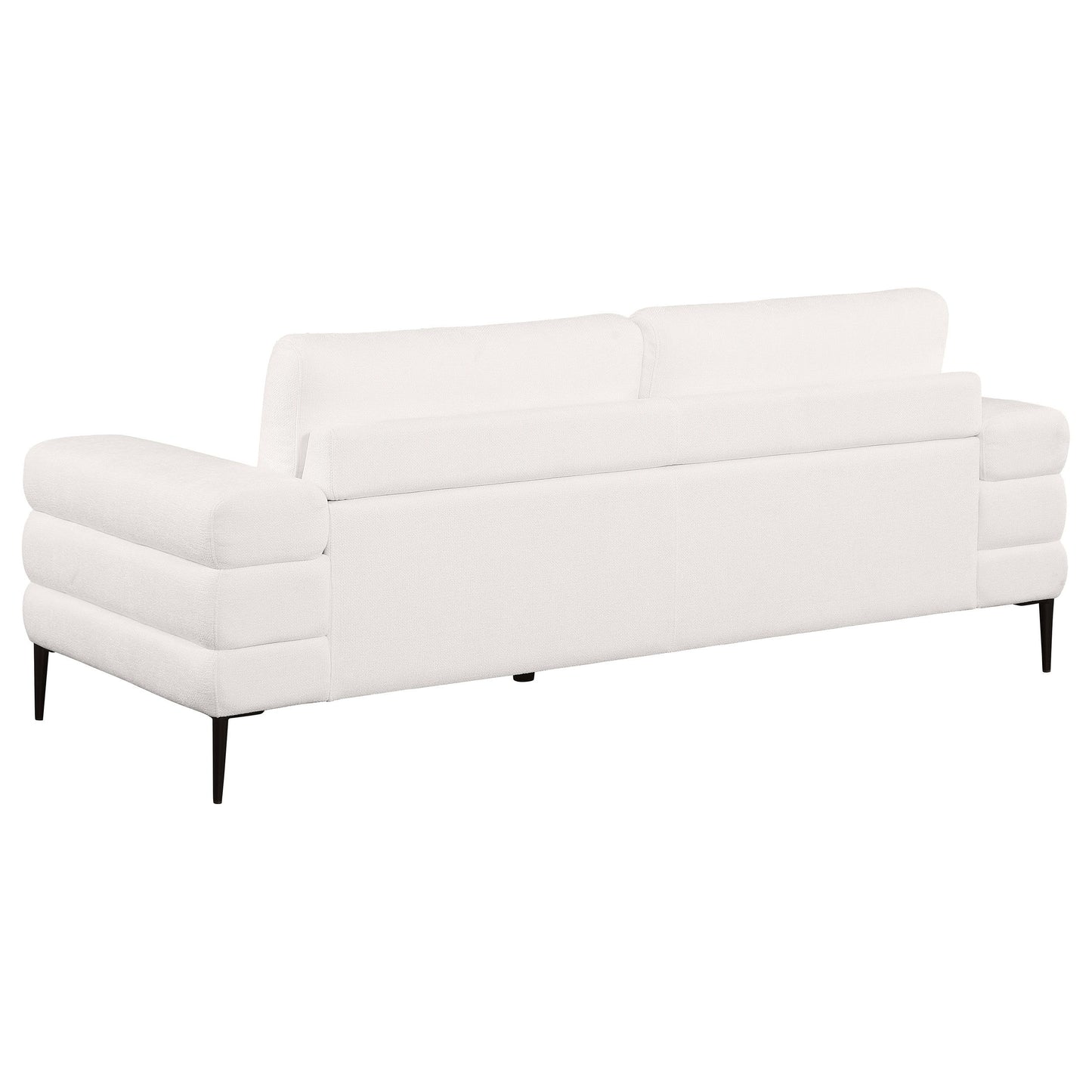 Jessel - Chenille Upholstered Track Arm Sofa - Ivory