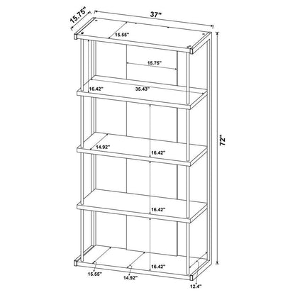 Loomis - 4-Shelf Bookshelf - Whitewashed Gray