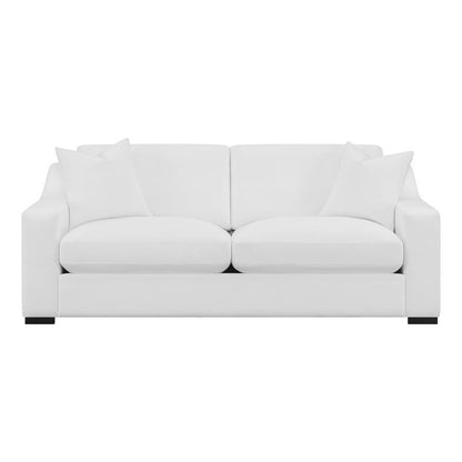 Ashlyn - Upholstered Sloped Arm Sofa - White