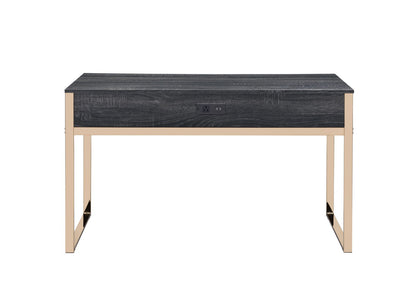 Perle - Vanity Desk - Champagne Gold & Black Finish