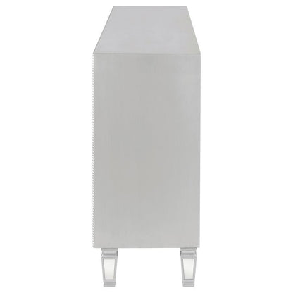 Leticia 3-Drawer Mirrored Storage Accent Cabinet - Silver