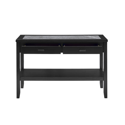 Garvine - Sintered Stone Sofa Table - Black