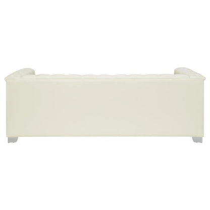 Chaviano - Upholstered Track Arm Sofa - Pearl White