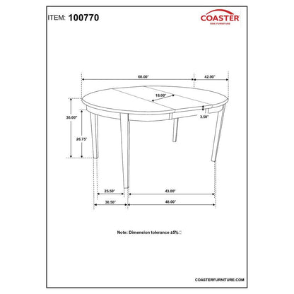 Gabriel - Oval Extension Leaf Dining Table - Cappuccino