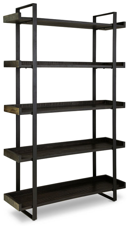 Kevmart - Grayish Brown / Black - Bookcase