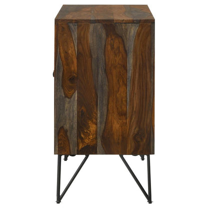 Macon - 2 Door Sheesham Wood Storage Accent Cabinet - Gray