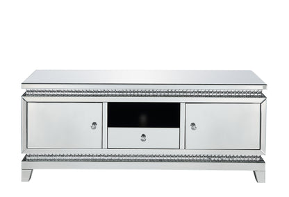 Lotus - TV Stand - Mirrored & Faux Crystals