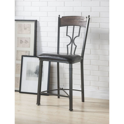 Lynlee - Counter Height Chair (Set of 2) - Espresso PU & Dark Bronze