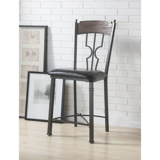 Lynlee - Counter Height Chair (Set of 2) - Espresso PU & Dark Bronze