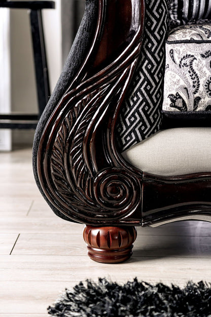 Crespignano - Loveseat - Black / Gray