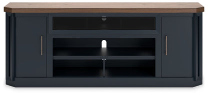 Landocken - Brown / Blue - Xl TV Stand W/Fireplace Option