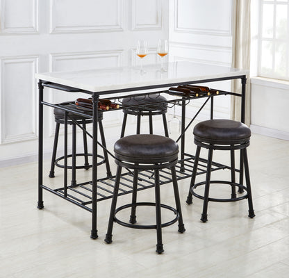 Claire - White Marble Top Counter - White
